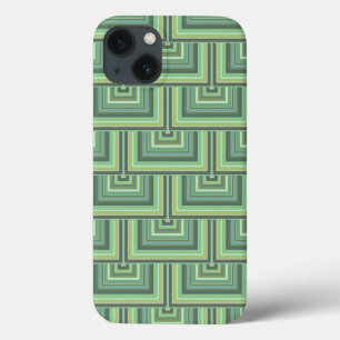 Olive green stripes square scales pattern Case-Mat iPhone 13 Case