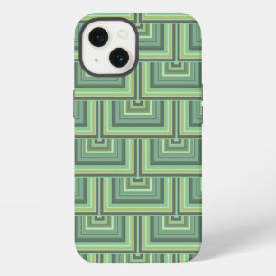 Olive green stripes square scales pattern Case-Mat iPhone 13 Case