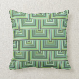 Olive green stripes square scales pattern cushion