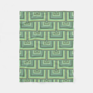 Olive green stripes square scales pattern fleece blanket