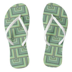 Olive green stripes square scales pattern jandals