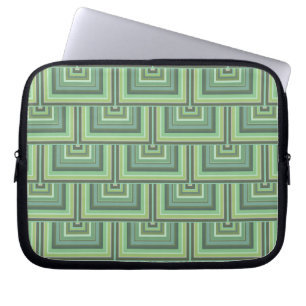 Olive green stripes square scales pattern laptop sleeve