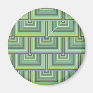 Olive green stripes square scales pattern magnet