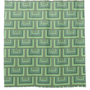 Olive green stripes square scales pattern shower curtain