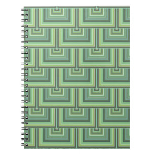 Olive green stripes square scales pattern spiral notebook