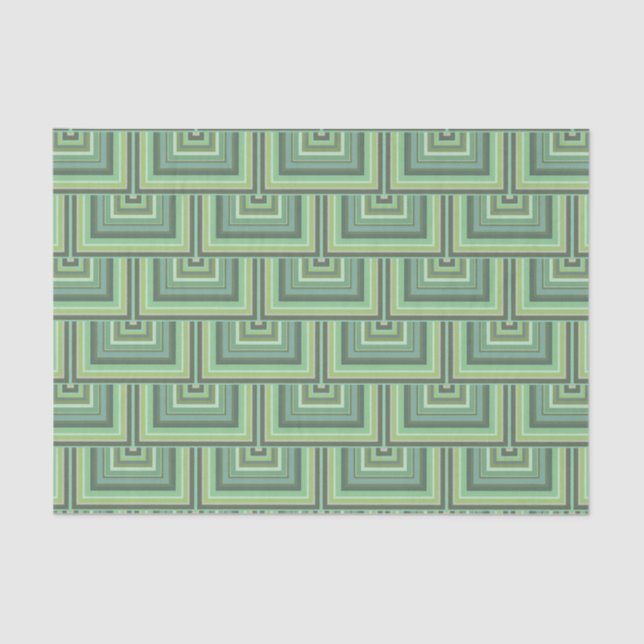 Olive green stripes square scales pattern tissue paper (Front)
