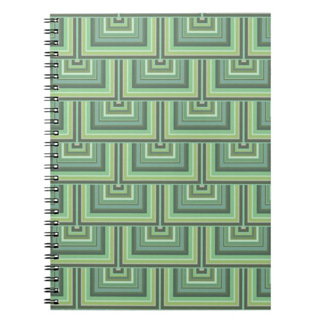 Olive green stripes square spiral notebook (Front)