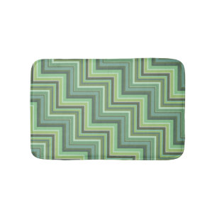 Olive green stripes stairs pattern bath mat