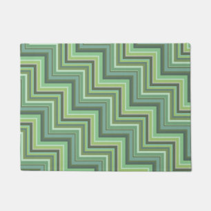 Olive green stripes stairs pattern doormat