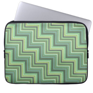 Olive green stripes stairs pattern laptop sleeve