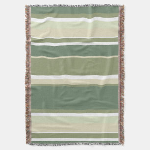 Olive green stripes throw blanket