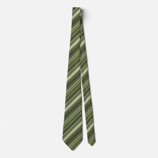 Olive green stripes tie (Front)