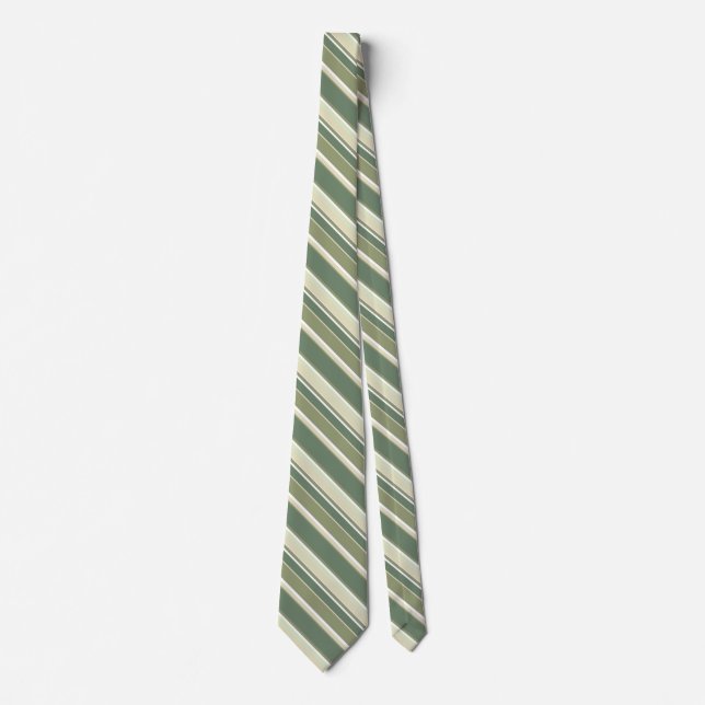 Olive green stripes tie (Front)