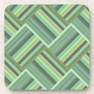 Olive green stripes weave coaster