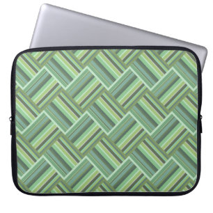 Olive green stripes weave laptop sleeve
