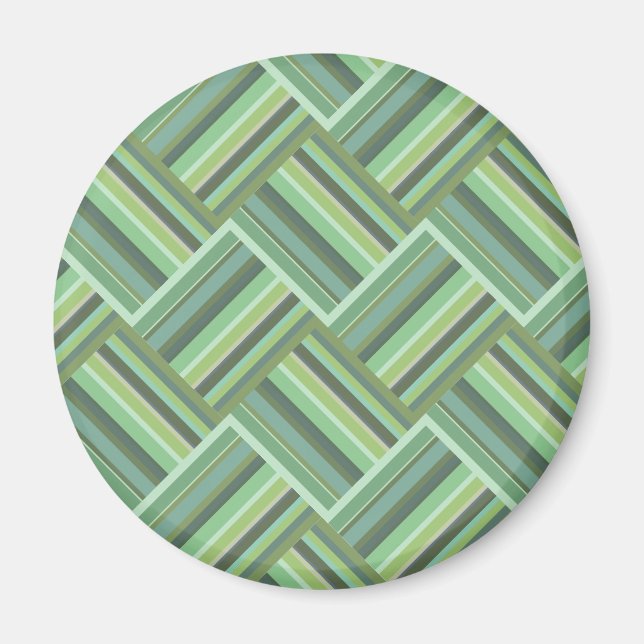 Olive green stripes weave magnet (Front)