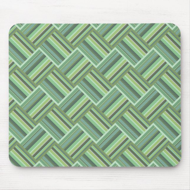 Olive green stripes weave mouse pad (Front)