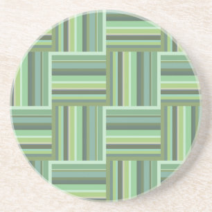 Olive green stripes weave pattern coaster