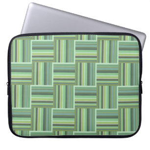 Olive green stripes weave pattern laptop sleeve
