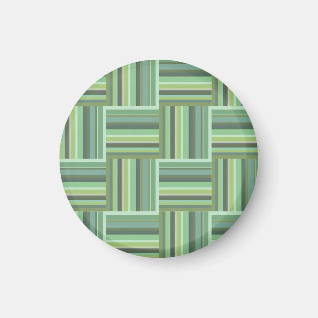 Olive green stripes weave pattern magnet (Front)