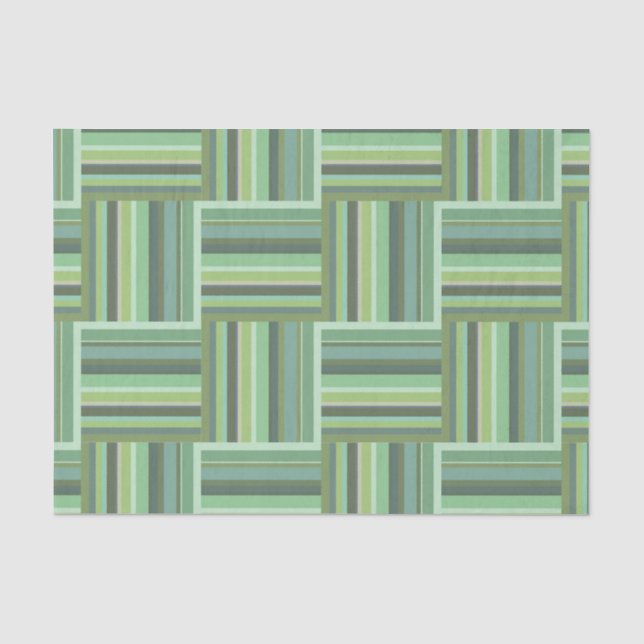 Olive green stripes weave pattern tissue paper (Front)