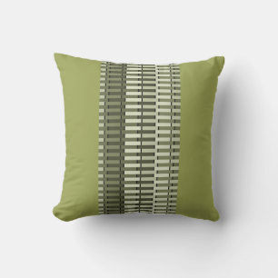 Olive Green Stylish Modern Abstract Pattern Outdoor Cushion