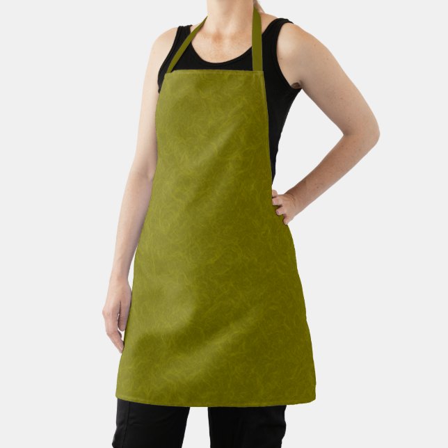 Olive green surface with subtle swirling pattern apron (Insitu)