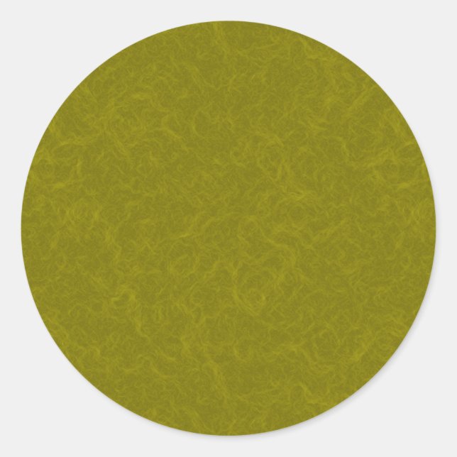 Olive green surface with subtle swirling pattern classic round sticker (Front)
