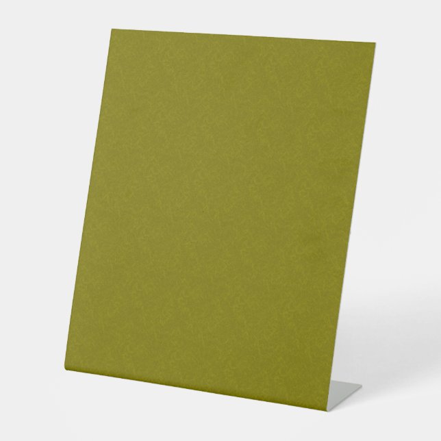 Olive green surface with subtle swirling pattern pedestal sign (Front)