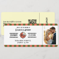 Olive Green, Terracotta & Cream Ticket Wedding