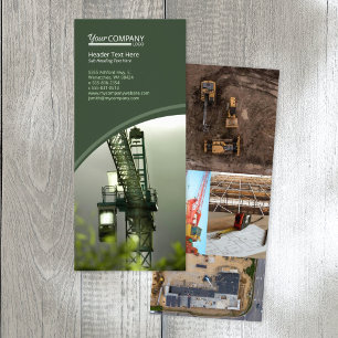 Olive Green, Tiled Photos, Round Design Flyer Rack Card