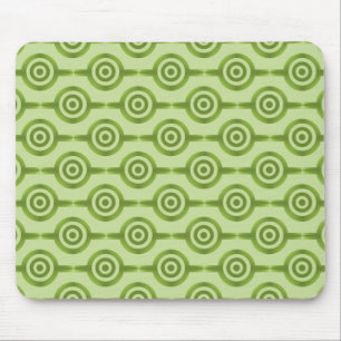 Olive Green Trendy Circles Mousepad