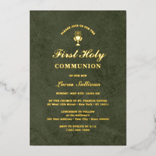 Olive Green Velvet Marble First Communion