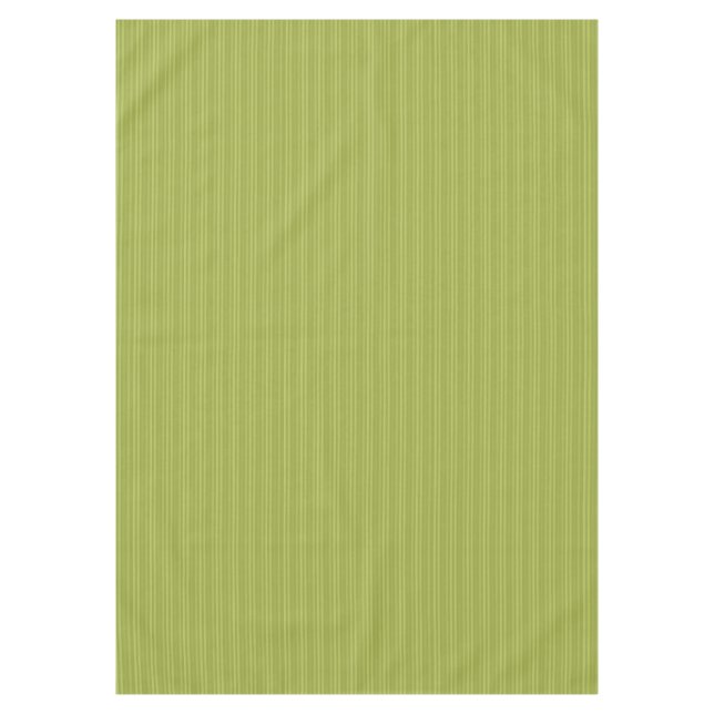 Olive Green Vertical Stripes Pattern Tablecloth (Front)