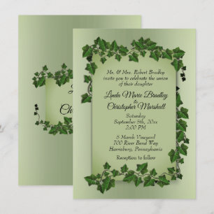 Olive Green Vines Wedding Invitation