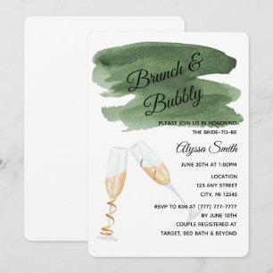 Olive Green Wash Bridal Shower Invitation