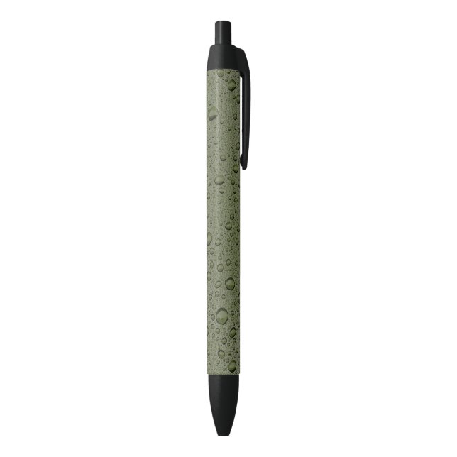 Olive green water droplets black ink pen (Bottom (Vertical))