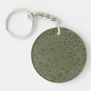 Olive green water droplets key ring