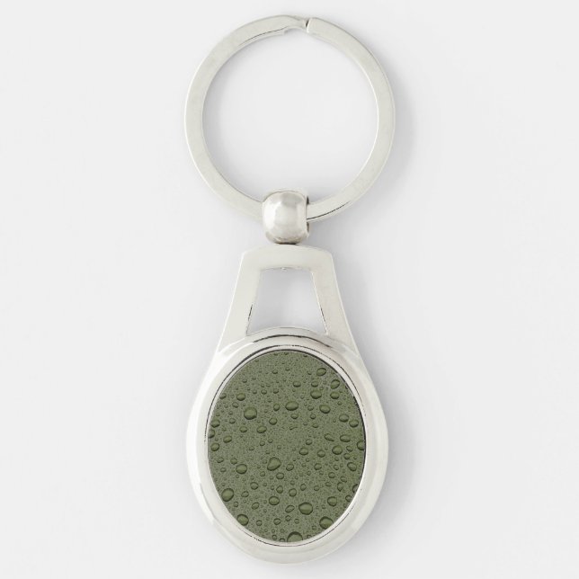 Olive green water droplets key ring (Front)