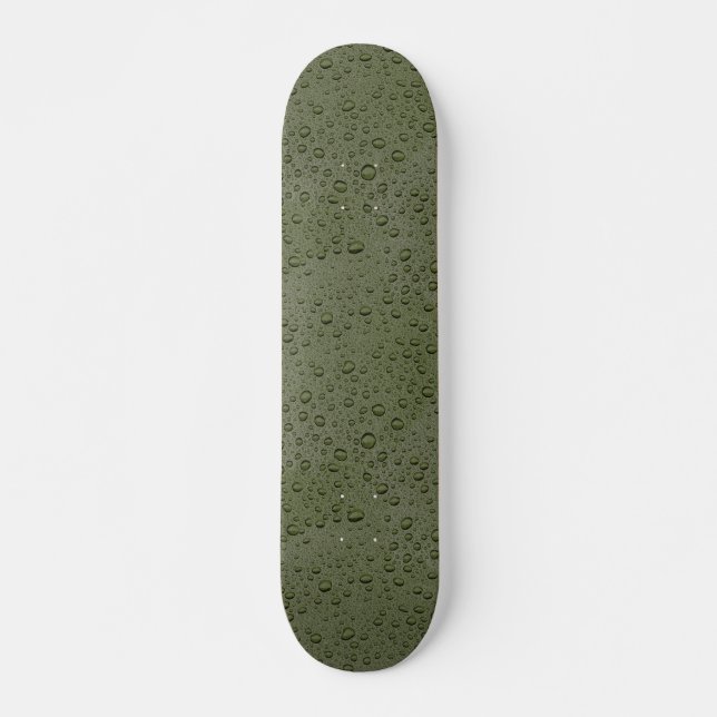 Olive green water droplets skateboard (Front)