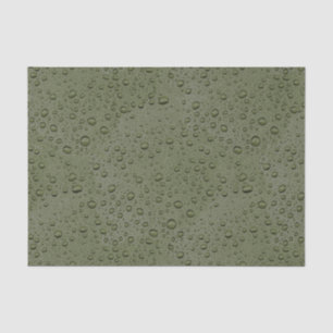 Olive green water droplets tissue paper