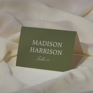 Olive Green Wedding Place Card DIY