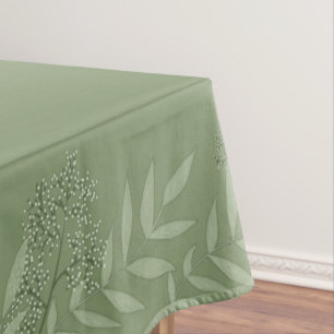 Olive Green Wedding Vintage Botanical Tablecloth