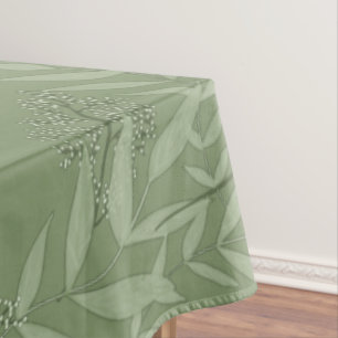 Olive Green Wedding Vintage Botanical Tablecloth