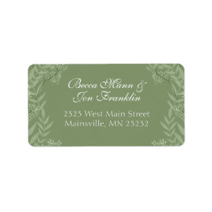 Olive Green Wedding Vintage Return Address Label