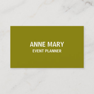 Olive Green White Professional Colorful Modern Business Card