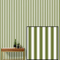 Olive Green & White Stripes