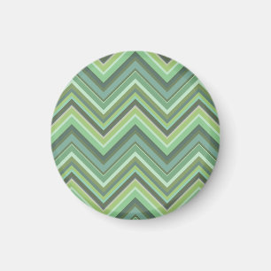 Olive green zigzag stripes magnet