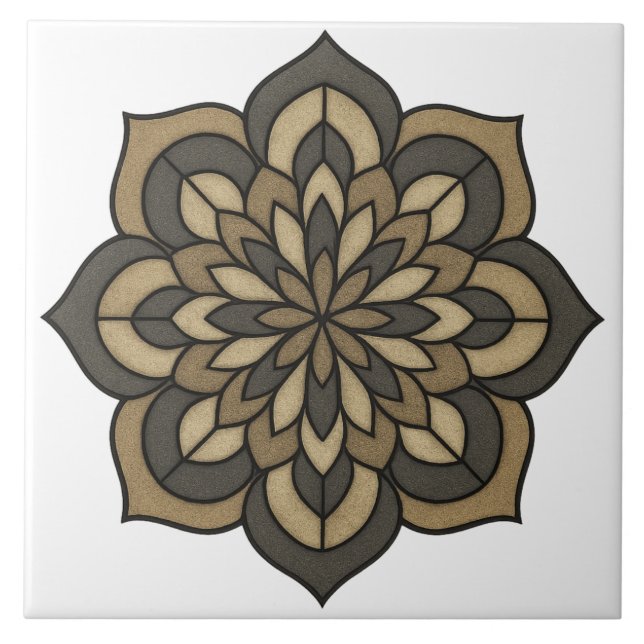 Olive-greenish Pattern Ceramic Tile (Front)