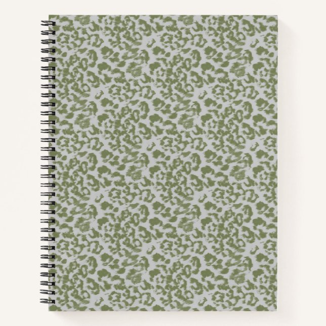 Olive grey spotted leopard  notebook (Front)